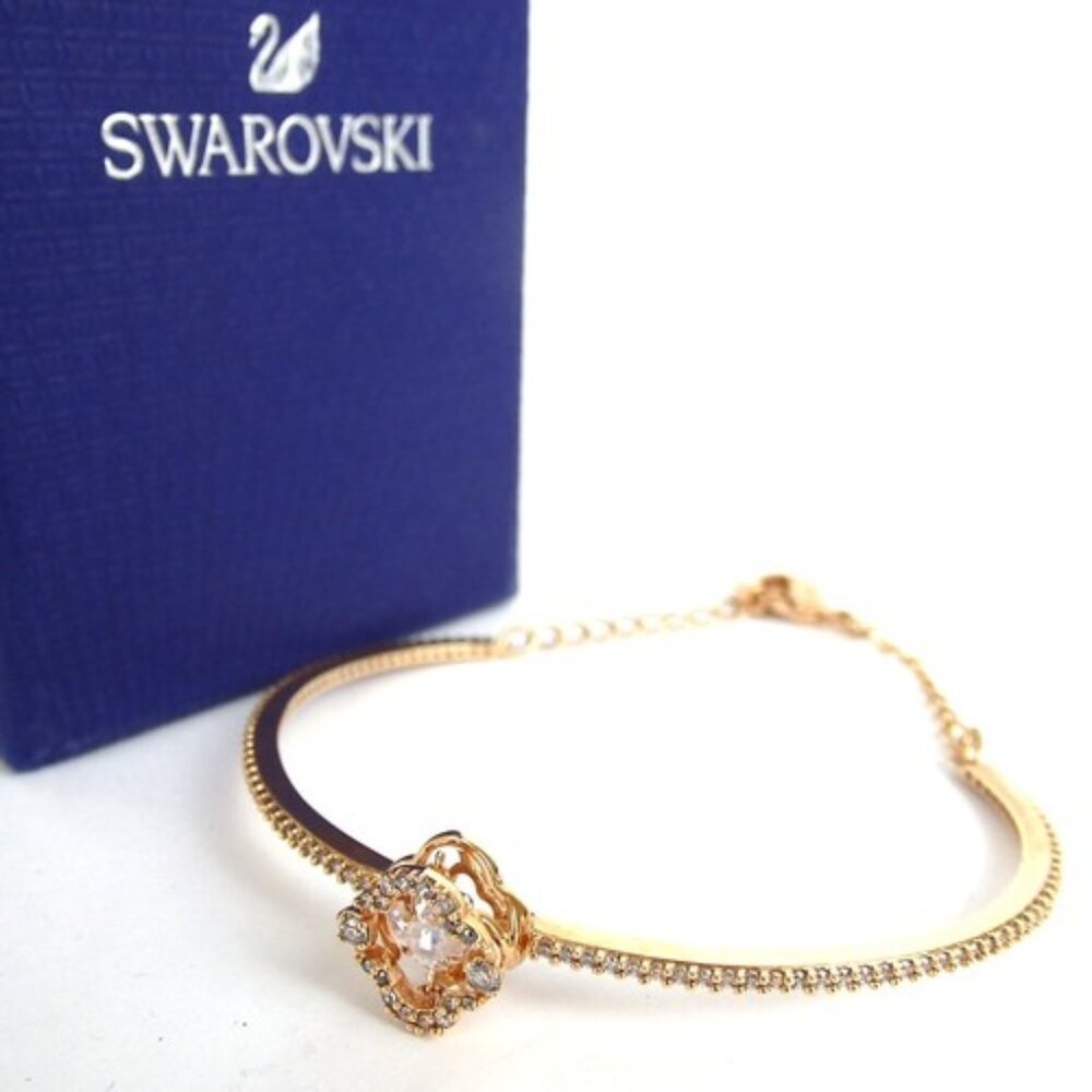 Authentic SWAROVSKI Una Clover bracelet metal [Used]